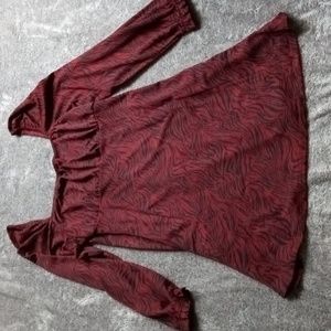 Miss Selfridge by ASOS burgundy and black zebra minidress